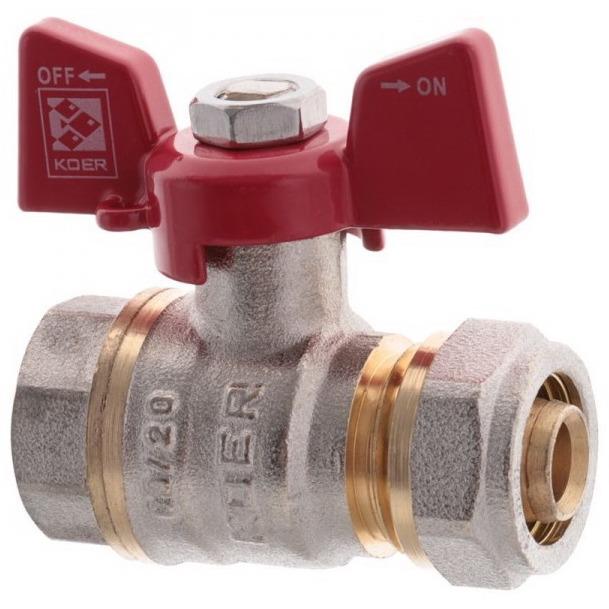 Кран шаровой обжимной KOER KR.352 LL1789 3/4" вн-обжим 20 мм (73328)