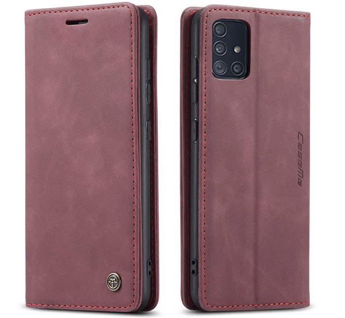 Чехол книжка с магнитом CaseMe на Samsung Galaxy A51 A515 Wine (14073-42)
