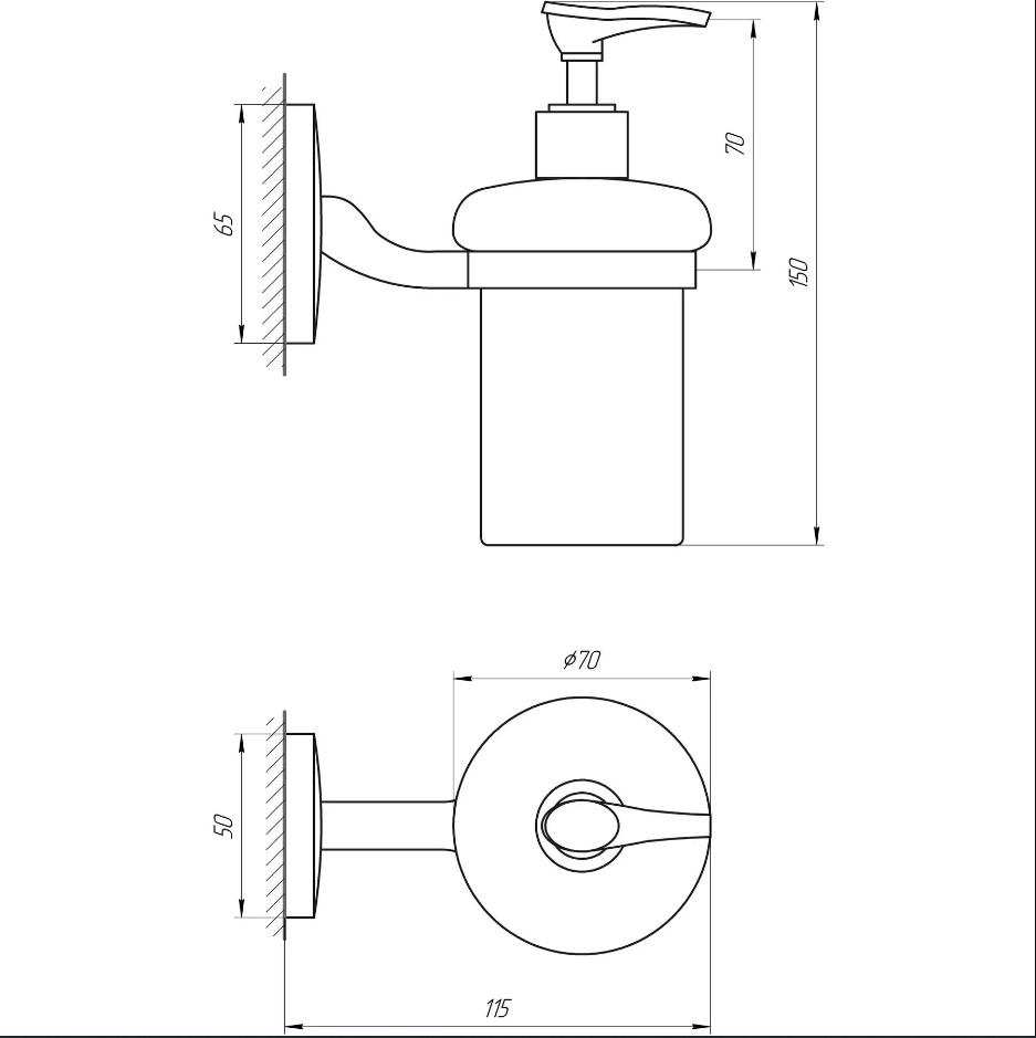 Дозатор жидкого мыла Perfect Sanitary Appliances Globus Lux (RM1401) - фото 4