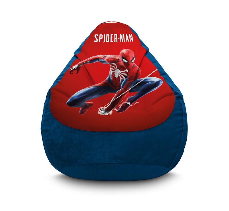 Кресло мешок iPuff Spider-Man Game Флок XL 80x110 см Синий