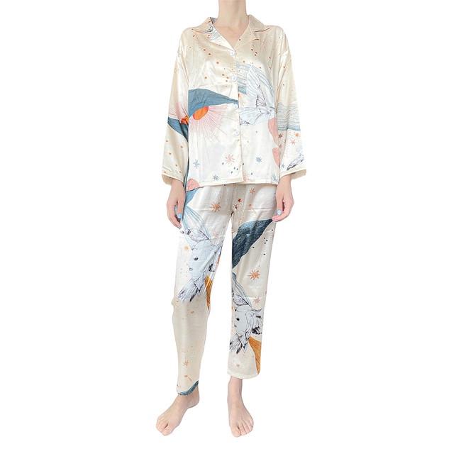 Женская пижама атласная JULY'S SONG Птица счастья M (1424-2019) - фото 4 Женская пижама атласная JULY'S SONG Птица счастья M (1424-2019) - фото 4