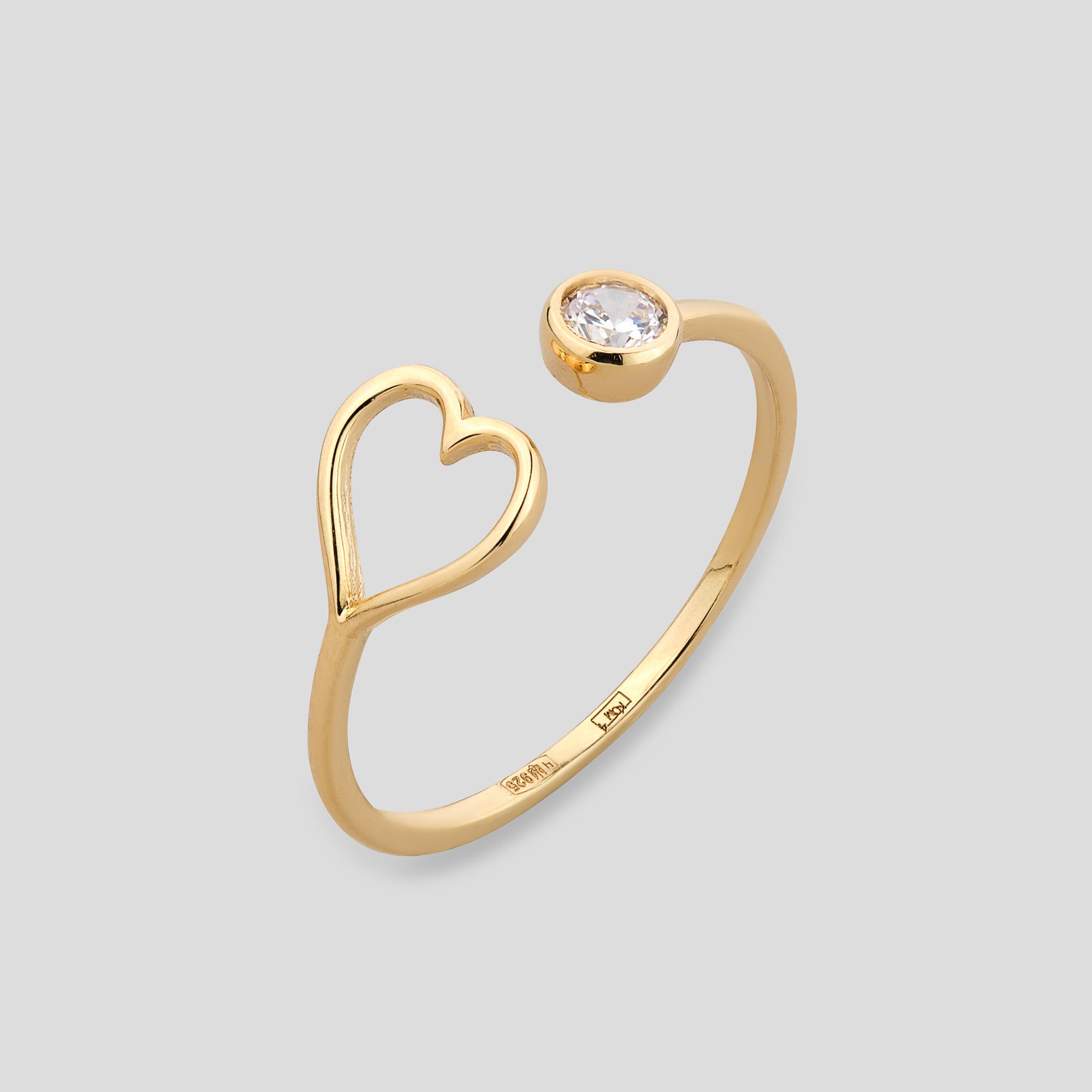 Серебряное кольцо Minimal Соло любви (16778)