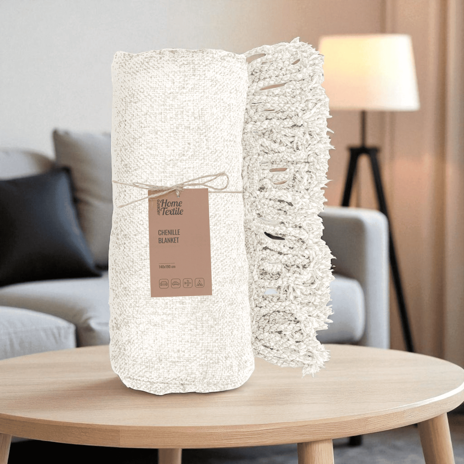 Плед м'який Ardesto Chenille зі 100% поліестеру 140х190 см Айворі (ART0202CH) - фото 7