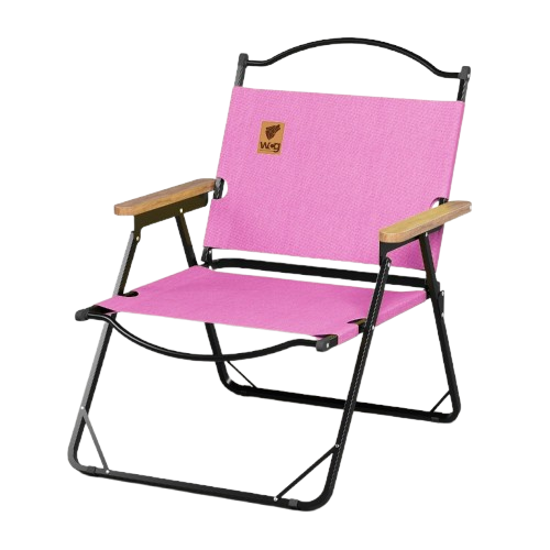 Стул туристический раскладной со спинкой для кемпинга WCG Chill Розовый