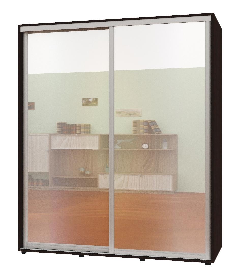 Шкаф-купе двухдверный Комфорт Мебель Зеркало стандарт 200x45x220 см Венге