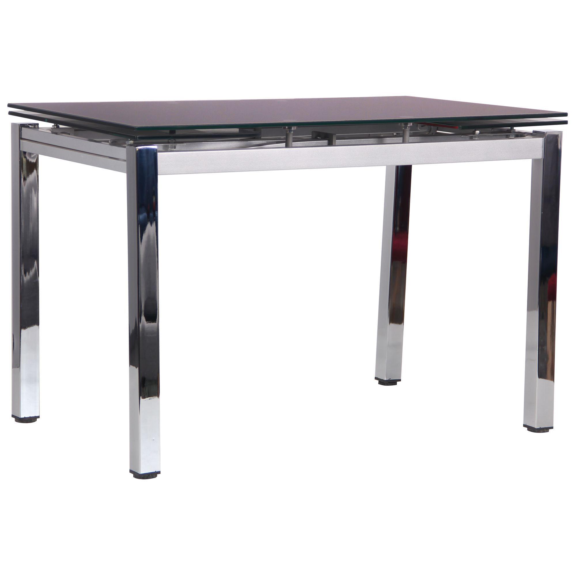 Стол обеденный AMF Holding Сандро 1100+600х750х700 раздвижной Хром/Черный - фото 2