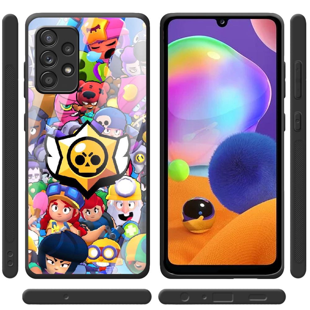 Чехол BoxFace Samsung A325 Galaxy A32 Brawl Stars Черный силикон со стеклом (42084-up2389-42234) - фото 2