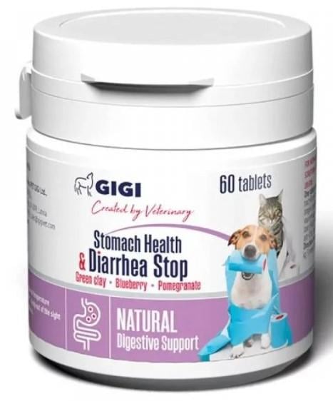 Ветсорбін проти діареї та для нормалізації роботи ШКТ Gigi Stomach Health&Diarrhea Stop 60 табл (00-00028028)