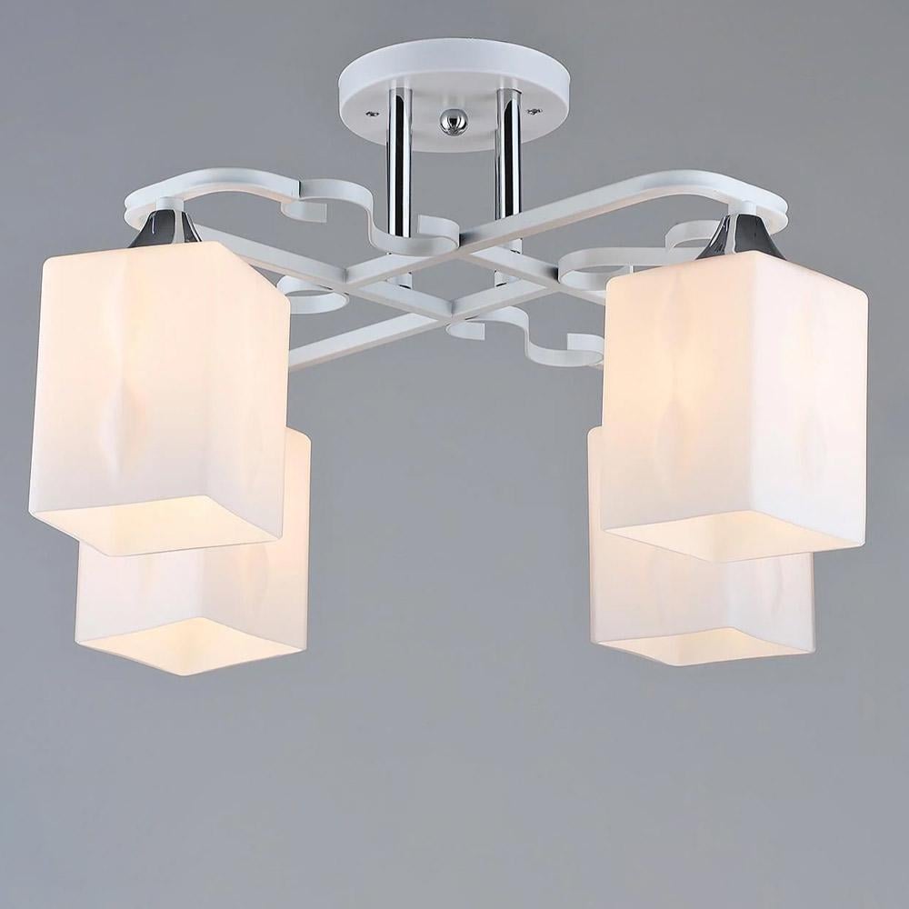 Люстра потолочная Light House SR-19616/4 WT/CH E27 Белый/Хром