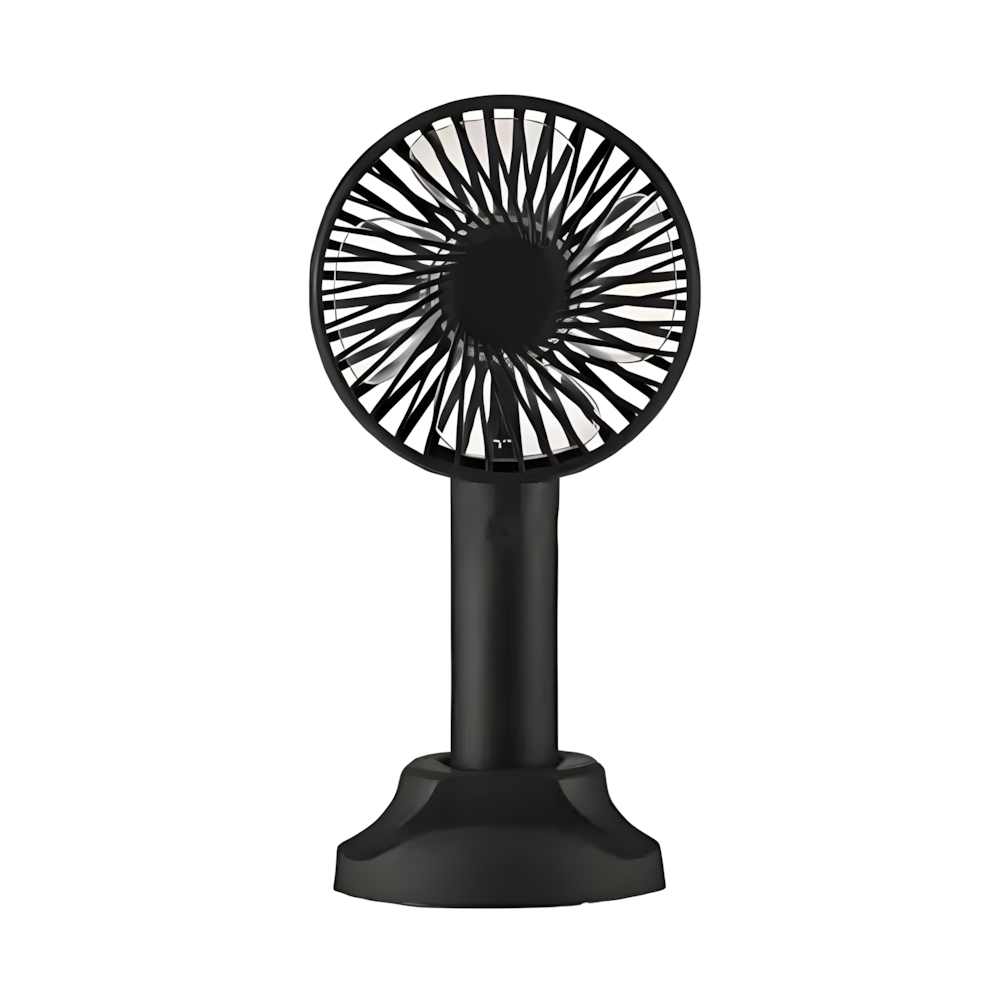 Вентилятор-мини ручной на аккумуляторе X-9 800 мАч USB 3 скорости съемная подставка Черный (38-чер-6372) - фото 1