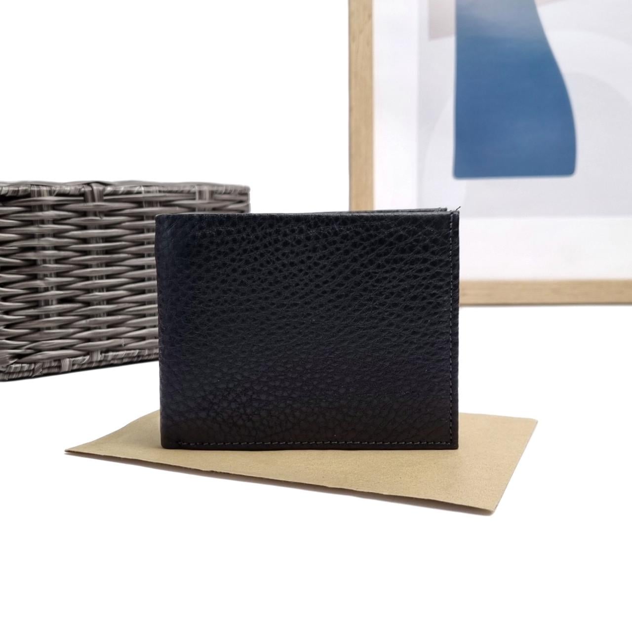 Гаманець чоловічий Helen Verde стильний із натуральної шкіри Чорний (016 black)