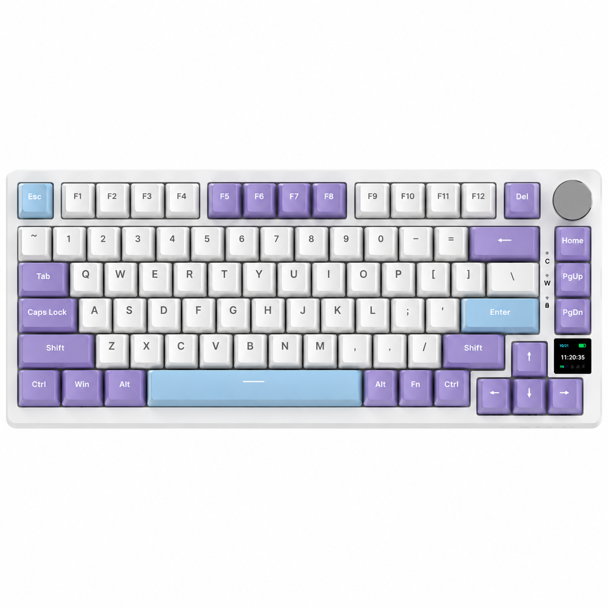 Клавиатура механическая AJAZZ AK820 Pro беспроводная RGB 75% Hot Swap Bluetooth 2.4G USB-C с экраном и регулятором Белый