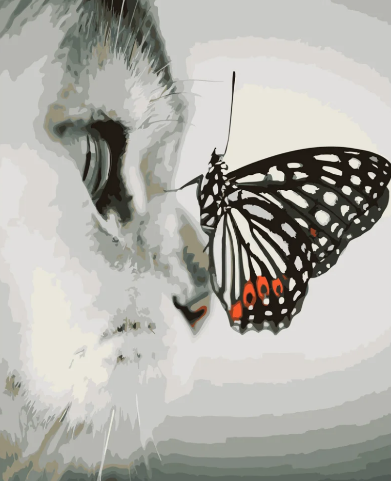 Картина по номерам Strateg Бабочка на носике 2 40x50 см (DY033)