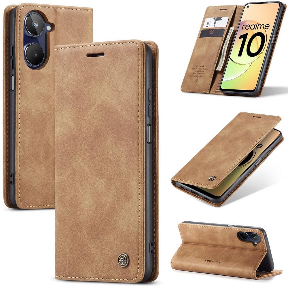 Чехол книжка с магнитом Realme 10 CaseMe Brown (32836-30)