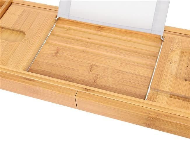 Полка на ванную раздвижная Ruhhy бамбуковая накладка на ванну (9710) - фото 9