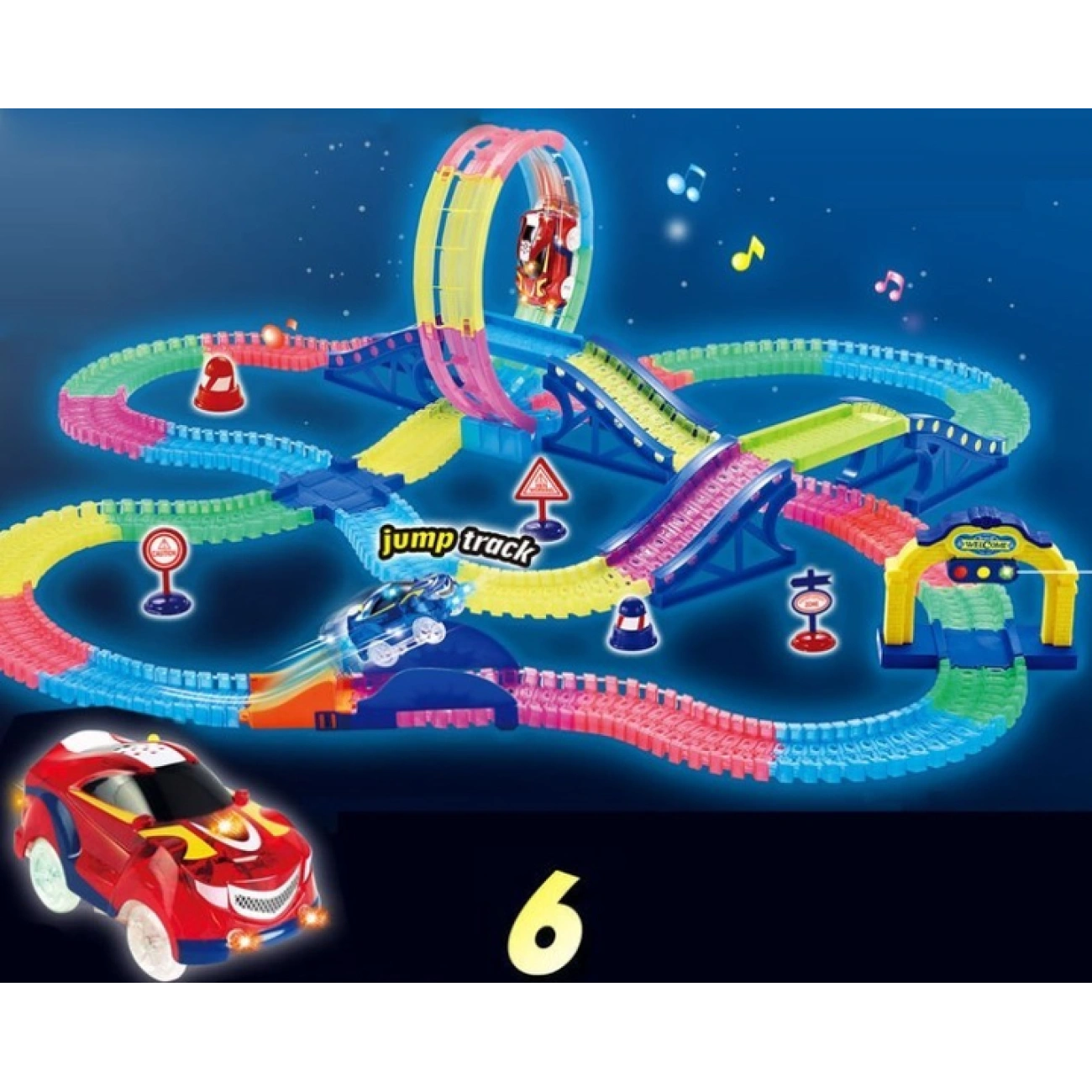 Автотрек гоночный 156 с трассой 475 см звуковыми и световыми эффектами 227 эл. (29198607) - фото 4 Автотрек гоночный 156 с трассой 475 см звуковыми и световыми эффектами 227 эл. (29198607) - фото 4