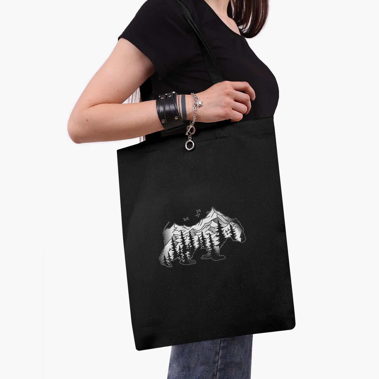 Эко сумка шоппер Bear 41х35 см Черный (9227-1988-BK) Эко сумка шоппер Bear 41х35 см Черный (9227-1988-BK)