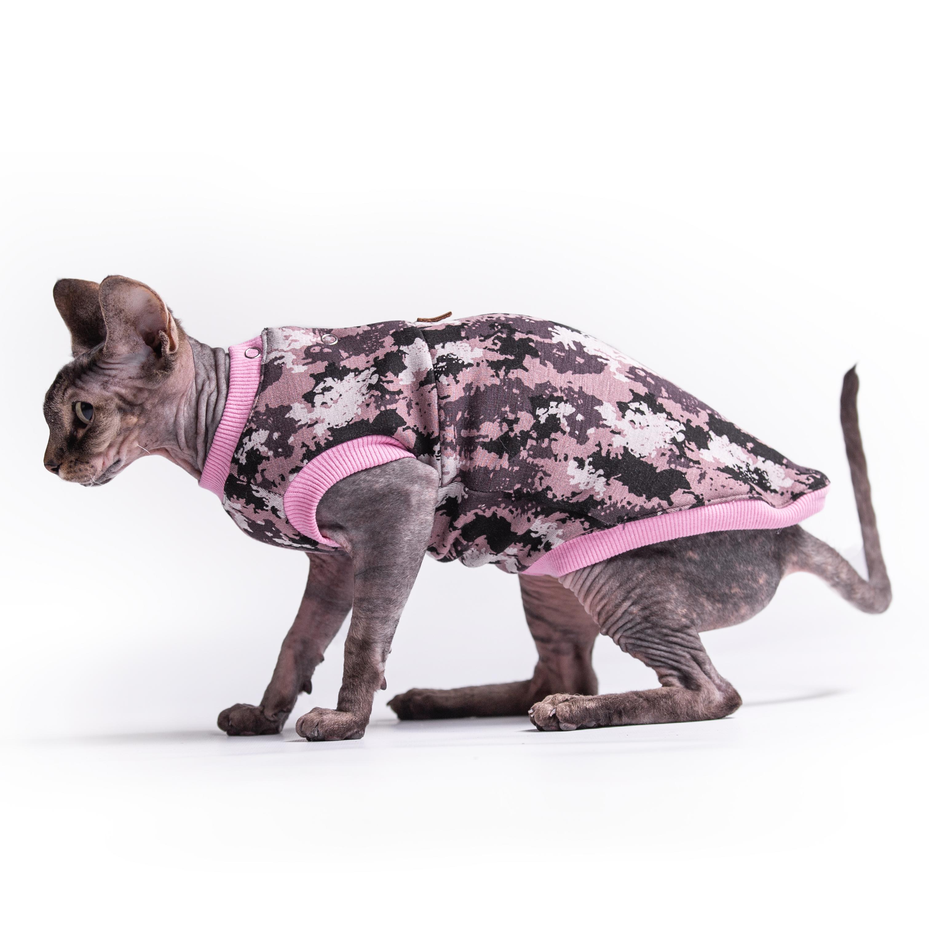 Майка для кошек без рукава Style Pets M Camo pink (445M) - фото 4