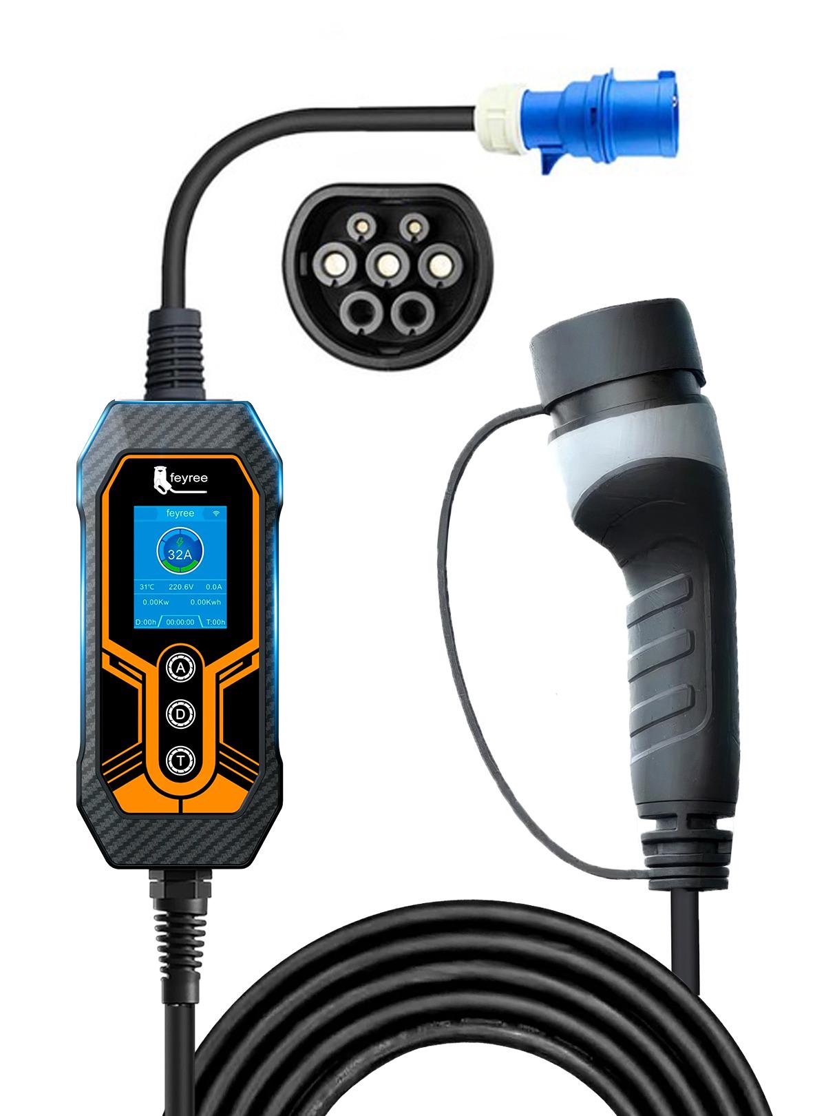 Зарядка для электромобиля Feyree c WIFI Type 2 7 кВт 32А 9552 Черный (72249)
