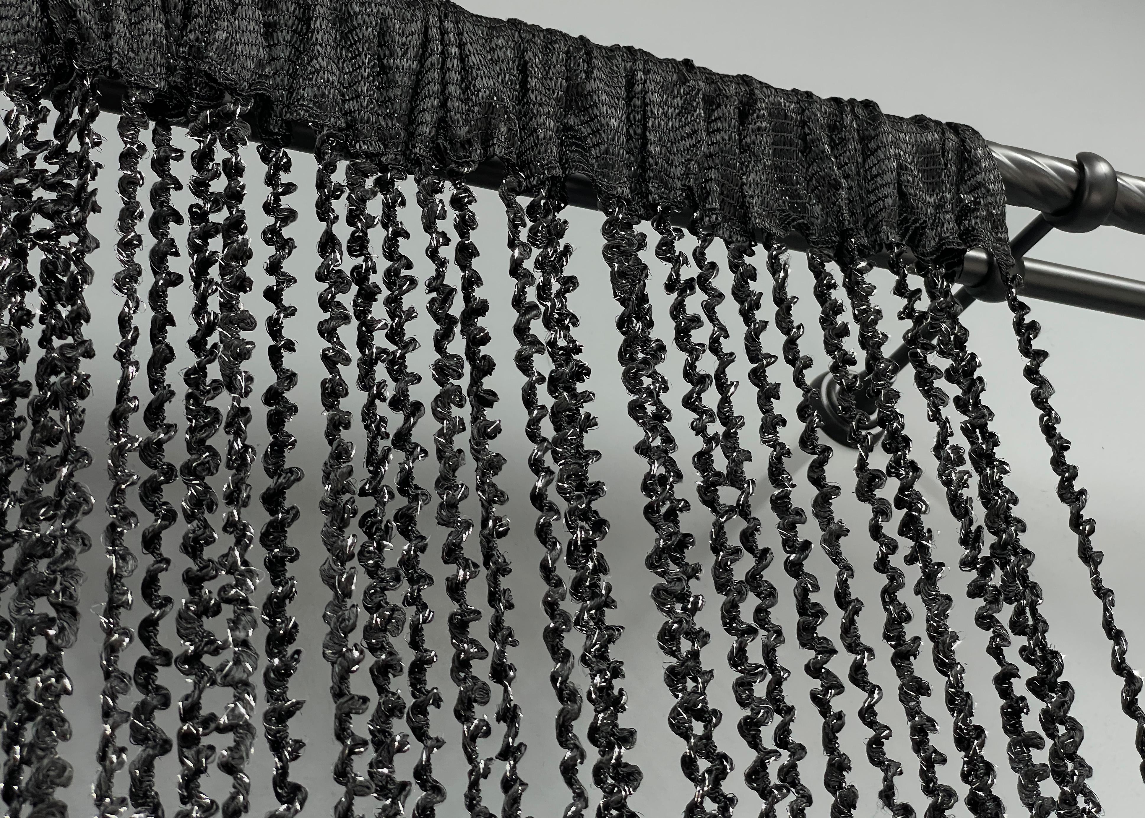 Шторы-нити спираль с люрексом 300х300 см Черный (61-067) - фото 8