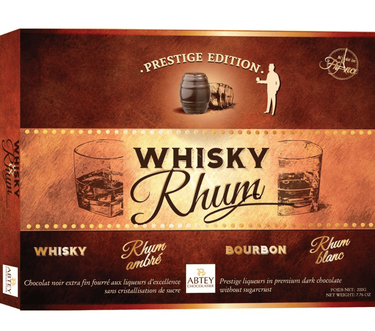 Конфеты шоколадные с алкоголем Abtey Edition Whisky & Rhum 200 г (2815833348)
