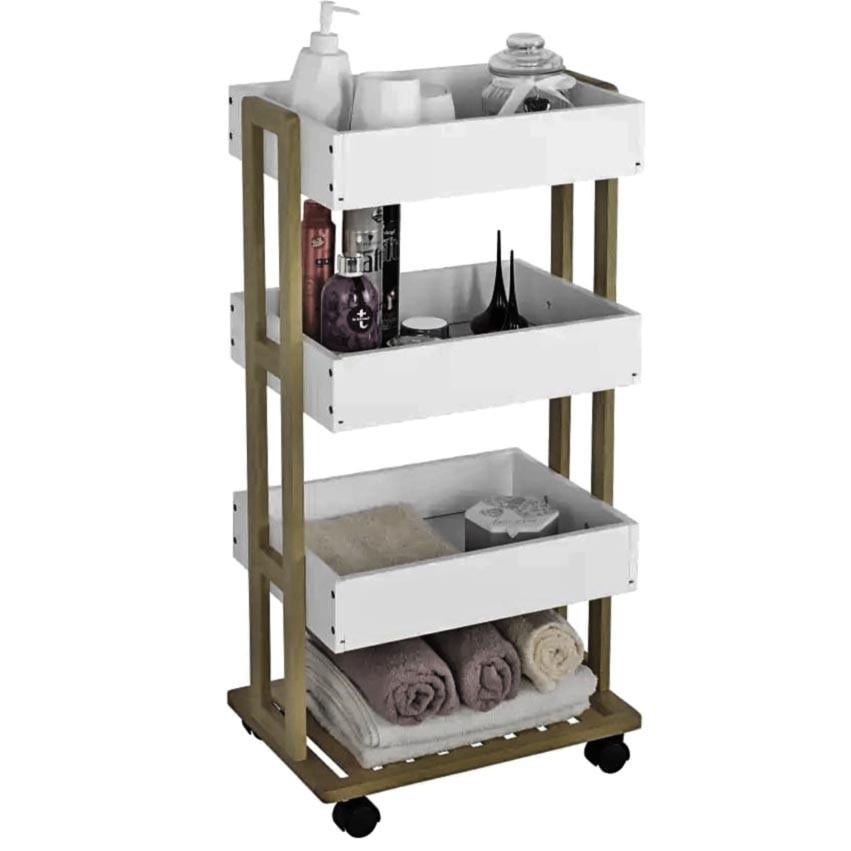 Этажерка для ванной из дерева на колесиках Павилион Палисандр/Зефир (АБТ-00020220) Этажерка для ванной из дерева на колесиках Павилион Палисандр/Зефир (АБТ-00020220)