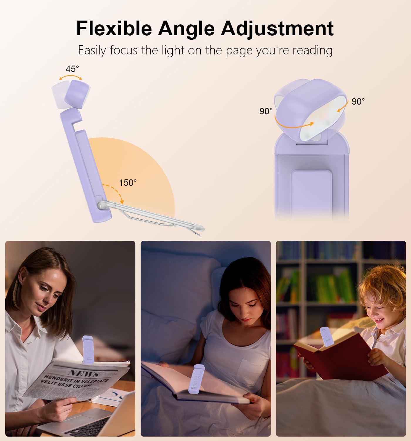 Настільна лампа для читання акумуляторна Gritin LED Book Light 500 mAh до 80 годин роботи Purple (G1313) - фото 5 Настільна лампа для читання акумуляторна Gritin LED Book Light 500 mAh до 80 годин роботи Purple (G1313) - фото 5