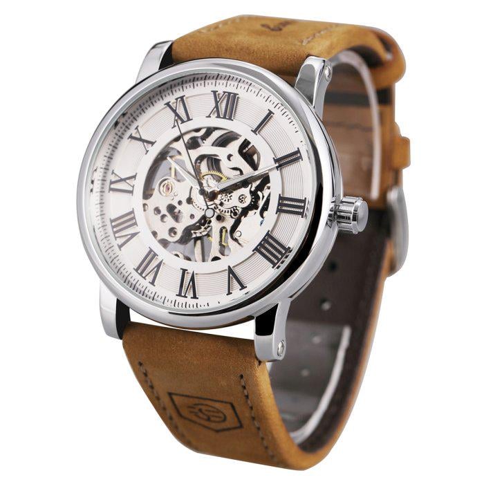 Часы мужские Forsining Vintage Pro со стальным корпусом 39х14 мм Серебро (150-96-1798)