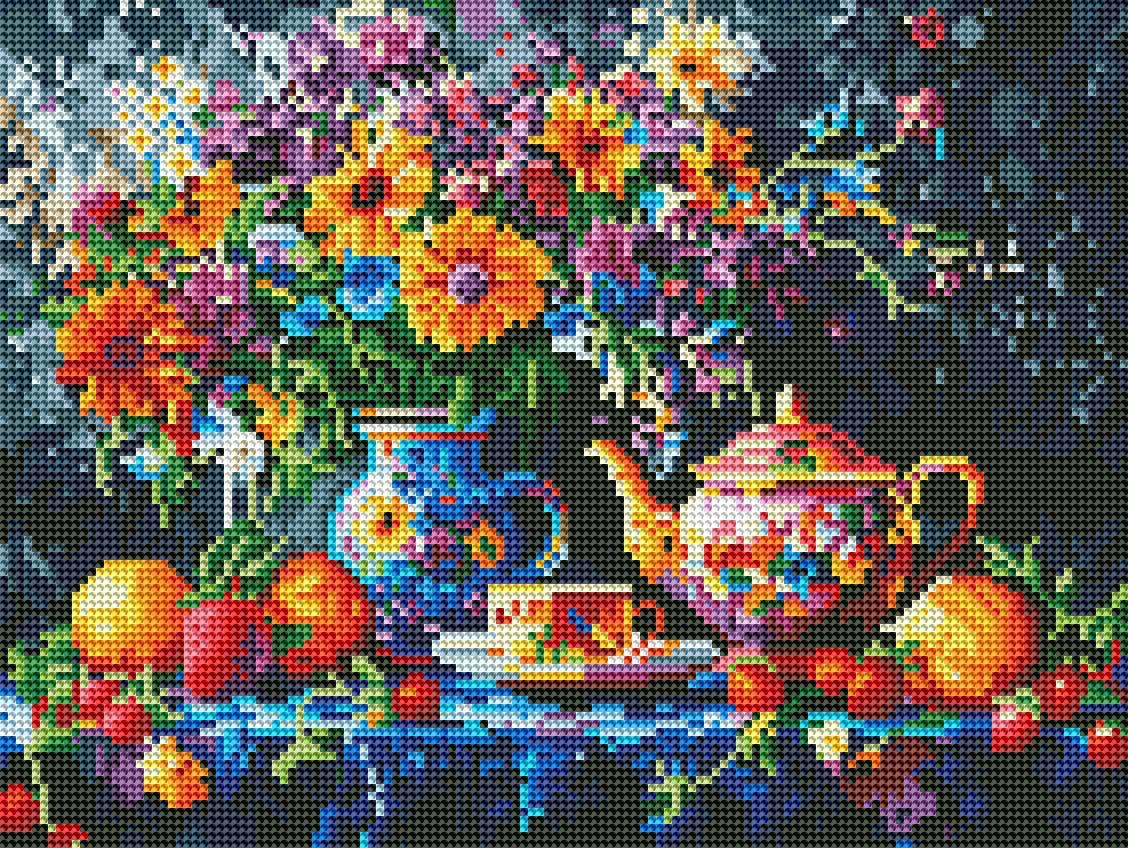 Алмазная мозаика Brushme Чайный натюрморт 30x40 см (DBS54208)
