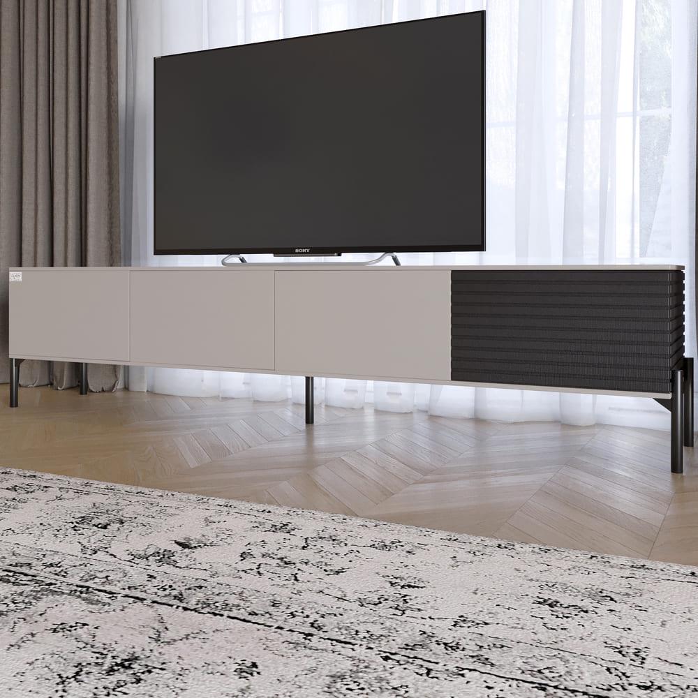 Тумба под телевизор Lion Грей на черных металлических ножках Кашемир/Асфальт (000-000-2450)