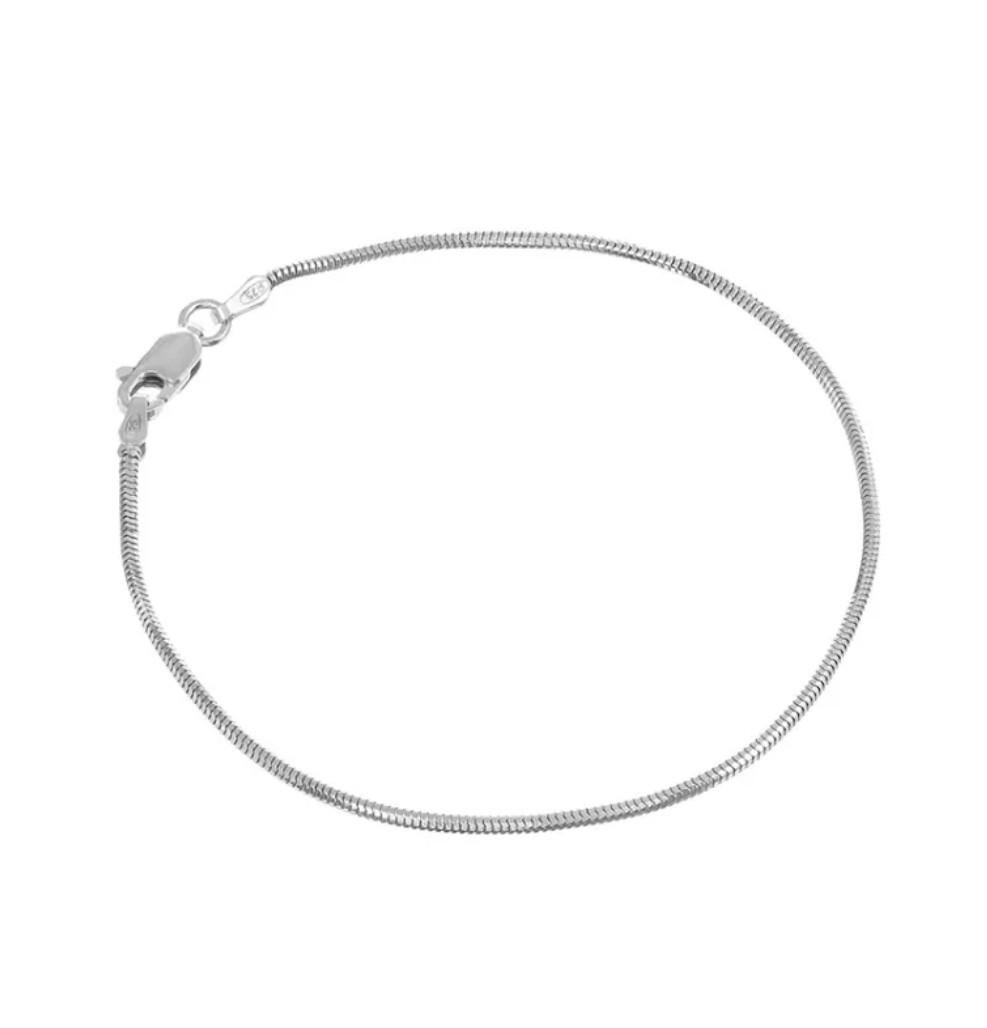 Браслет круглый Снейк серебро 925 пробы родированное 1,50 г 18 см (930р2/18)