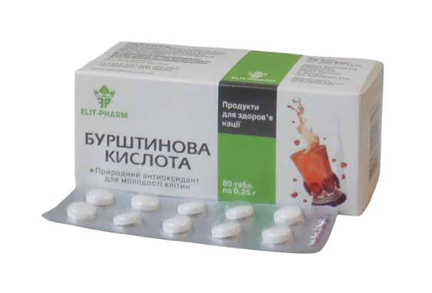 Бурштинова кислота Еліт-фарм 80 табл. (1004682945)