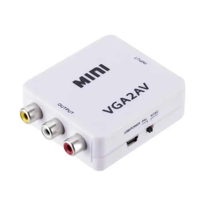 Переходник-конвертер CA69 VGA to AV converter Plastic with IC White