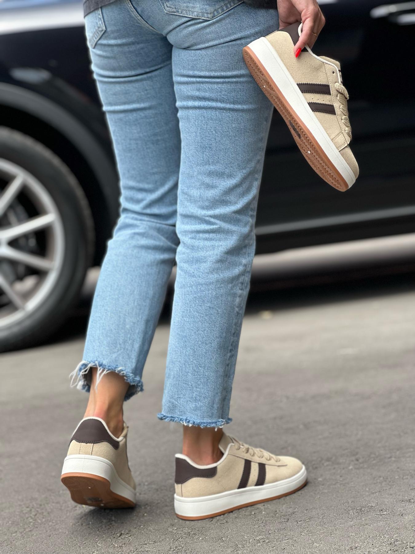 Кеды женские эко-замша р. 38 Бежевый (10285679) - фото 3