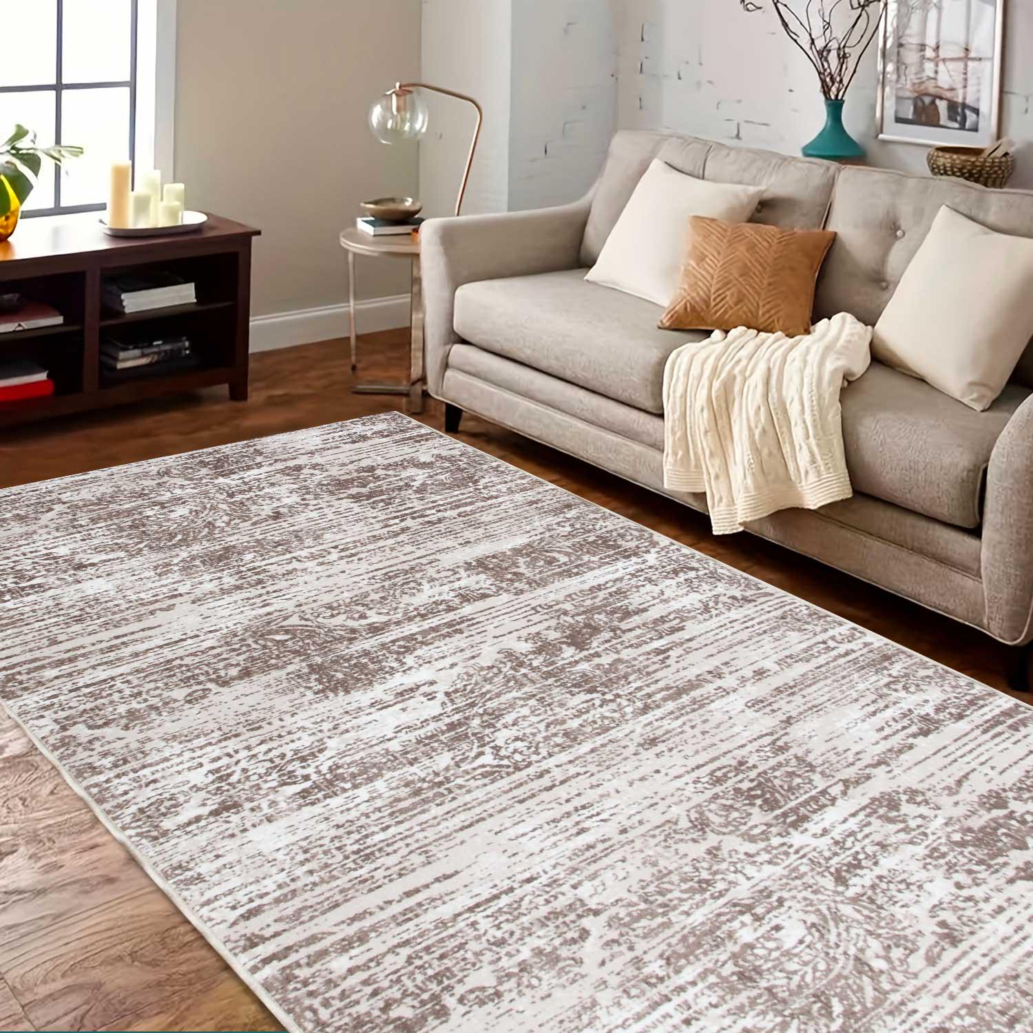 Доріжка килимова безворсова на гумовій основі Virtual ATHENS 22093670420-P3 1,2 м Бежевий (00-00018113) - фото 3