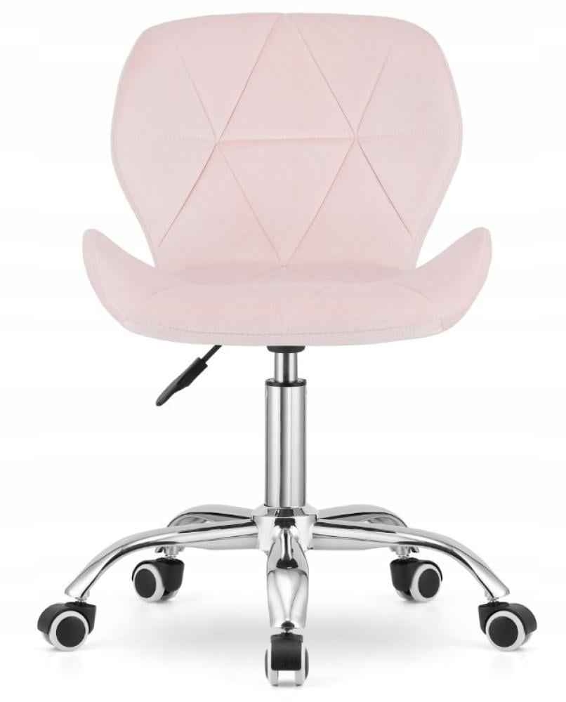 Офісне крісло Bonro B-531 з велюру на колесиках з металевою основою та регулюванням висоти Світло-рожевий (132-76-42300149)