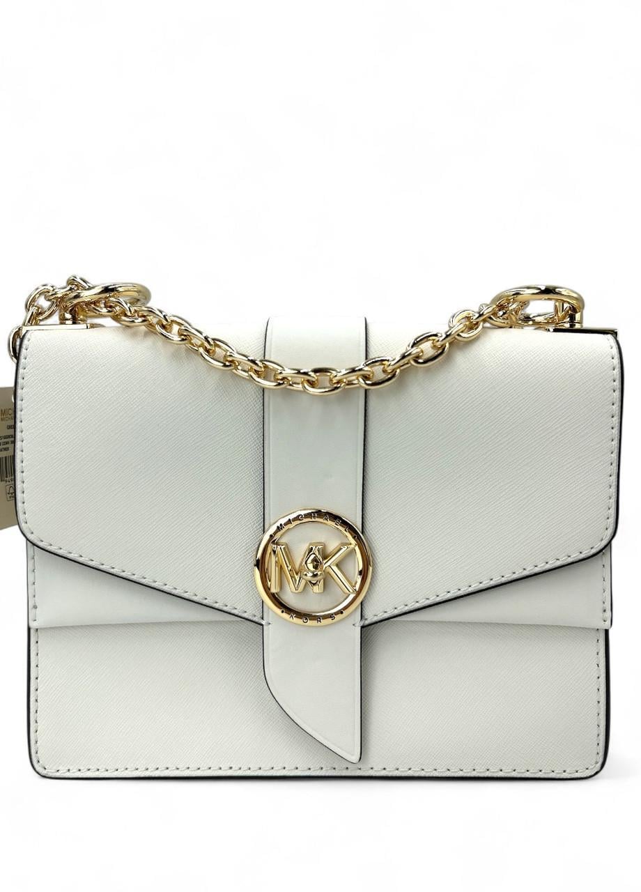 Сумка женская Michael Kors Greenwich 32s1ggrcol sm conv xbody leather Optic White Белый (2784015307)