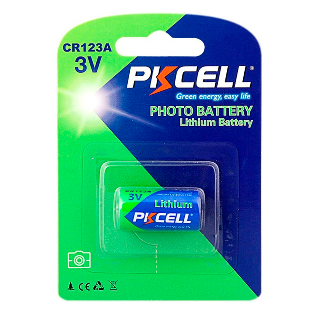 Батарейка литиевая Pkcell 3V CR123A lithium manganese battery (YUT_V3999)