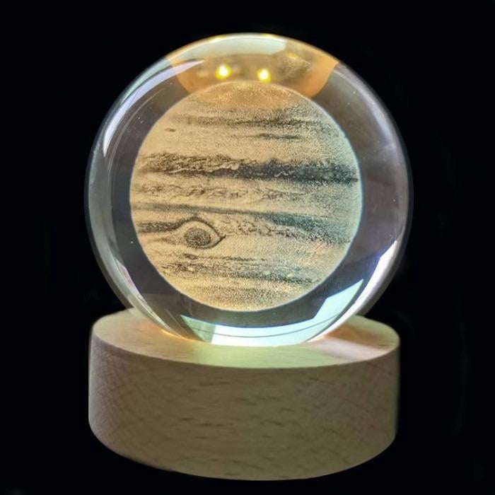 Нічник декоративний 3D Юпітер Куля 8 см (8167)