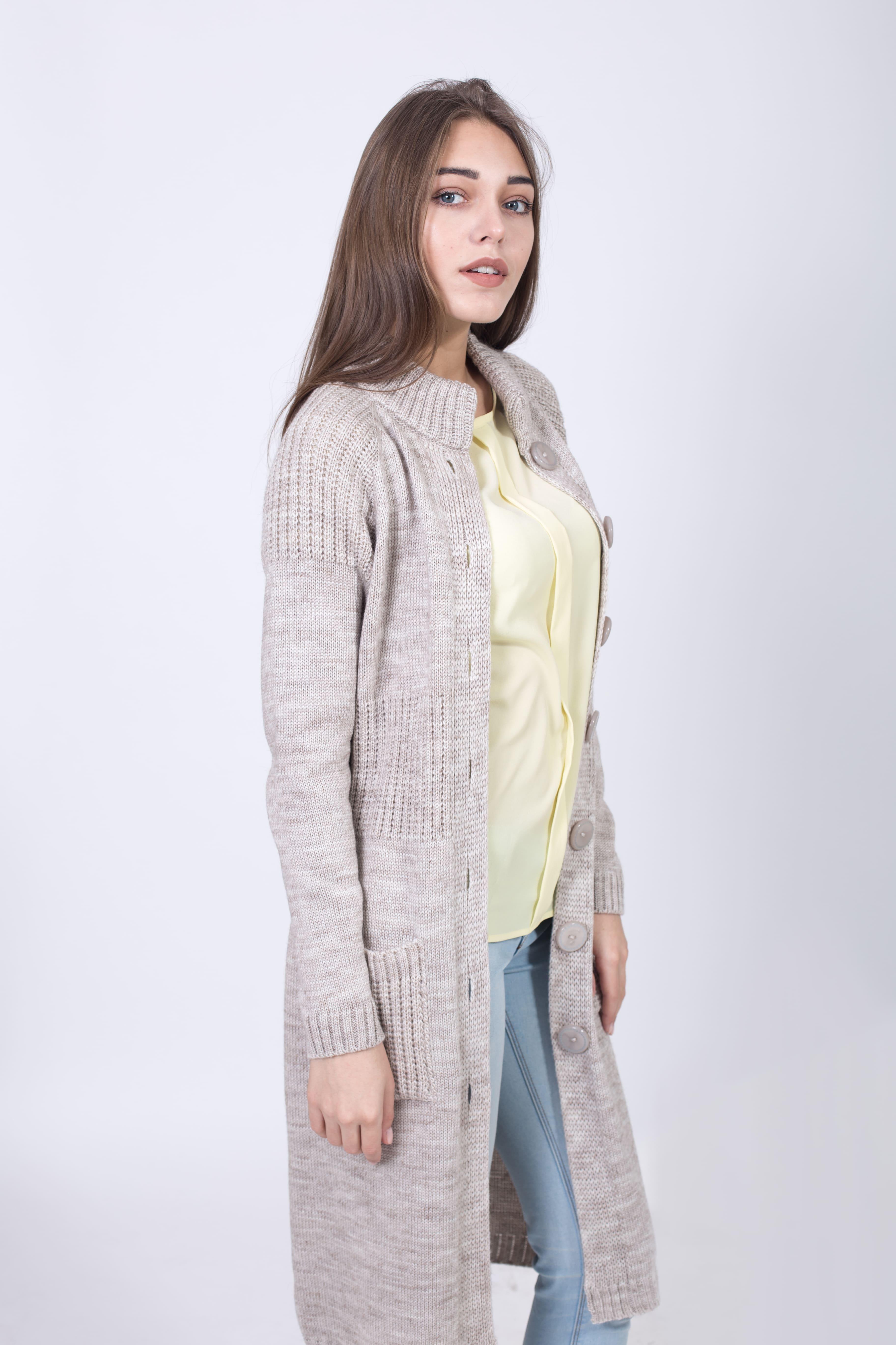 Кардиган женский Bakhur с воротником-стойкой L Лен (3038 Л 48) - фото 4 Кардиган женский Bakhur с воротником-стойкой L Лен (3038 Л 48) - фото 4