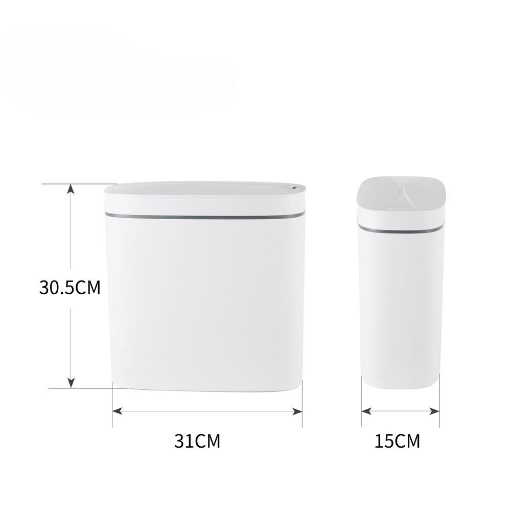 Ведро для мусора сенсорное Mixxus Flat-TC0109 9 л овальное Белый (MI7074) - фото 2