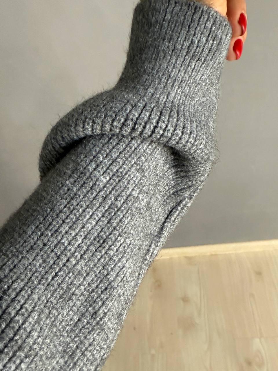 Кардиган женский A-N 1899 свитер на молнии вязаный OS Серый (5411) - фото 8