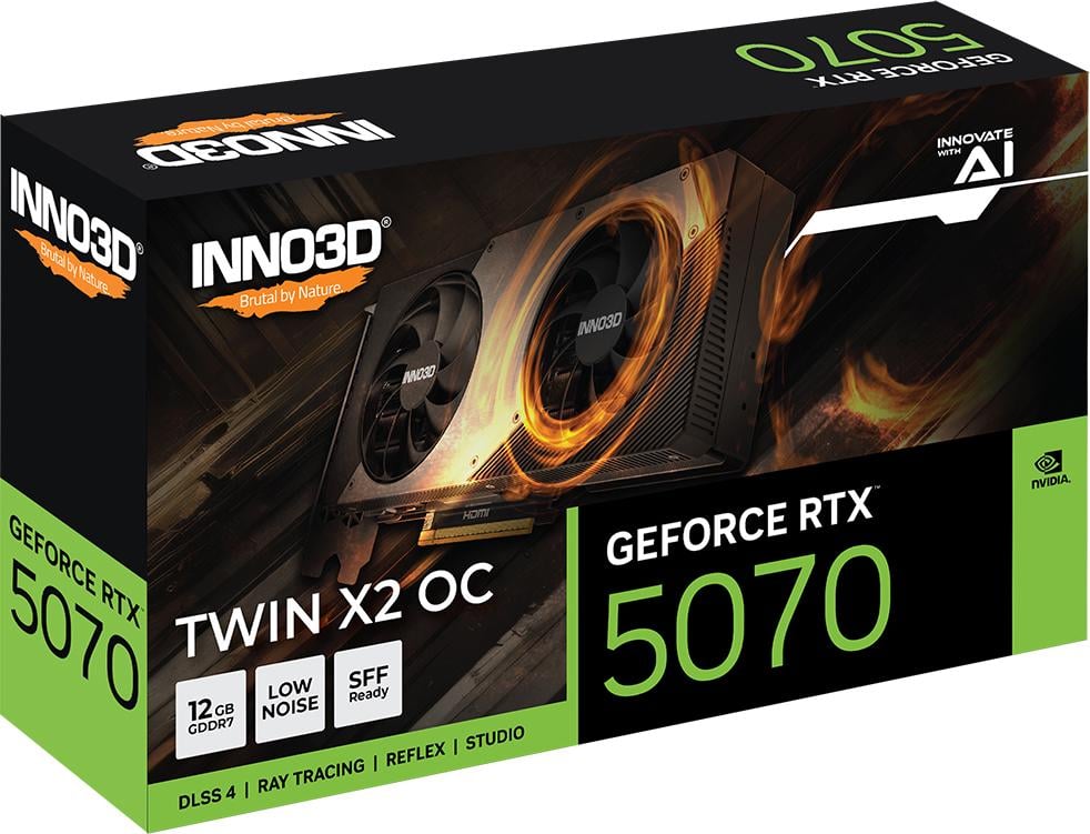 Видеокарта Inno3D GEFORCE RTX 5070 12 Гб OC GDDR7 192bit 28000 МГц Blackwell (N50702-12D7X-195064N) - фото 2