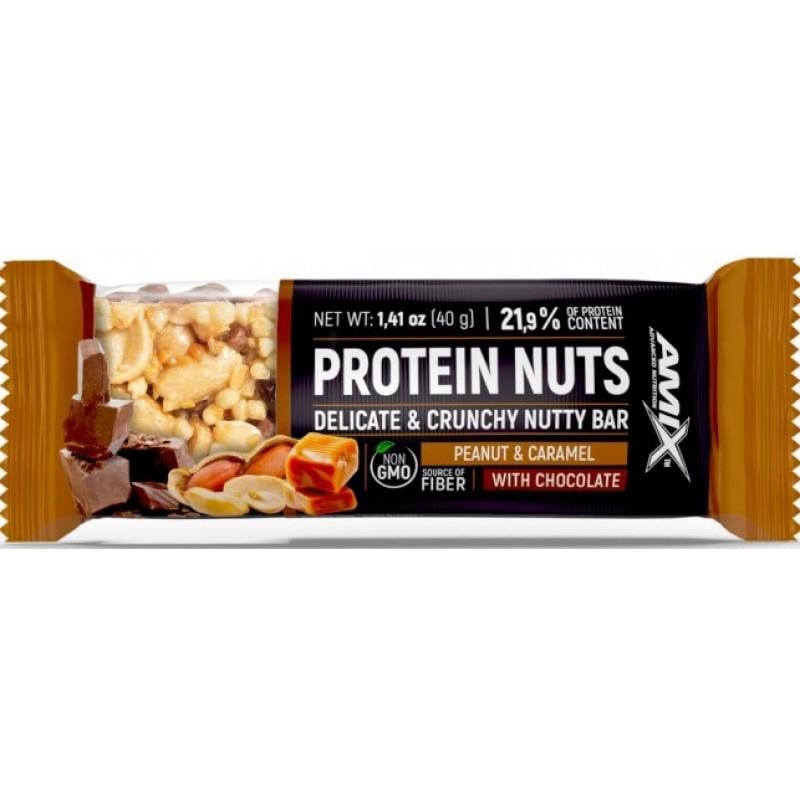 Батончик Protein Nuts Crunchy Nutty Bar Peanut-Caramel 40 г