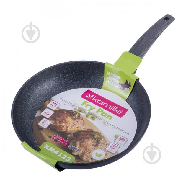Сковорода Kamille Black marble d-28 см с антипригарным покрытием 4123 KAM