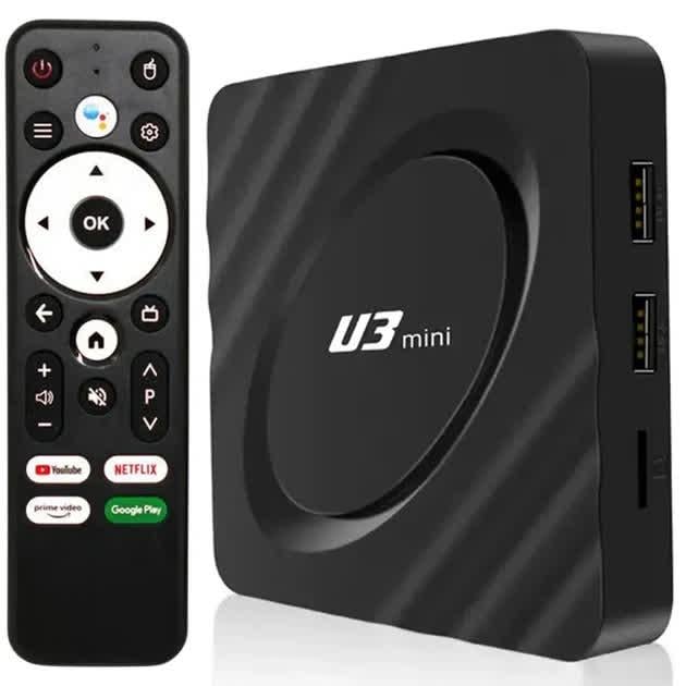 Приставка смарт U3 mini ТВ 4/3 2GB 1080P WIFI с пультом (28282098)