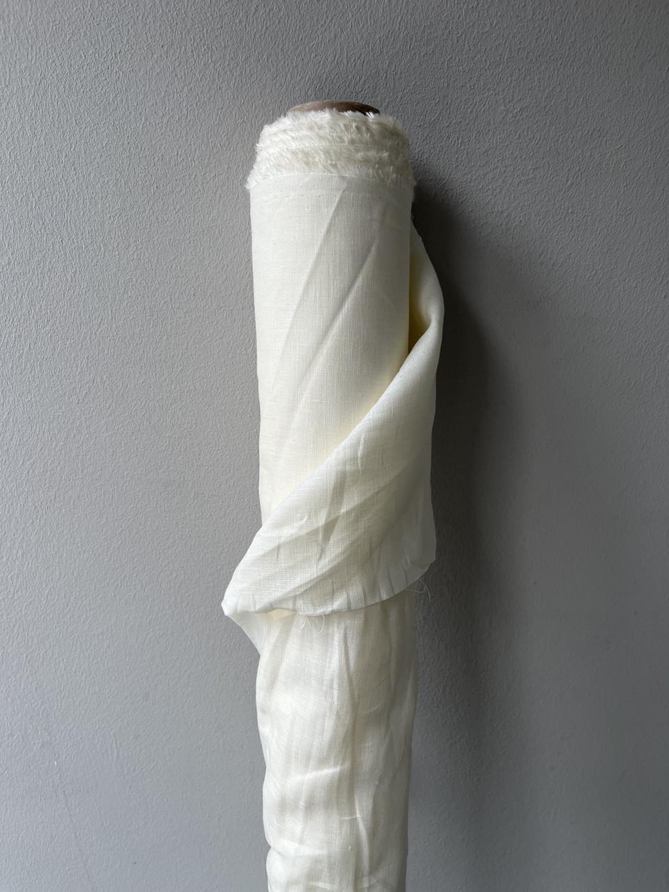 Ткань рубашечно-платьевая LINEN PLUS LINET-1403 100% лен 143 см Молочный - фото 5