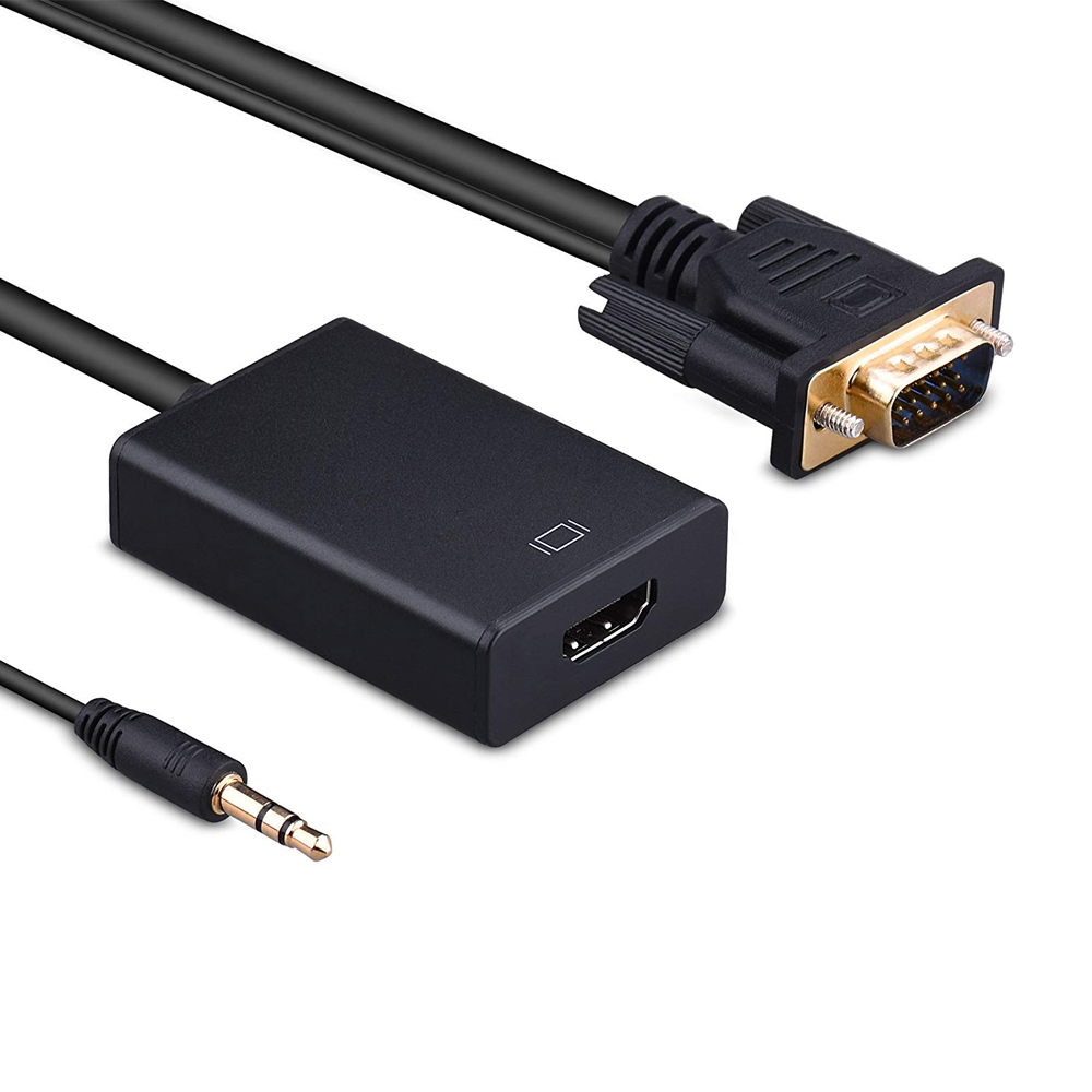 Конвертер VOLTRONIC VGA to HDTV Adapter+Audio Full HD 1080P Чорний (26301606)