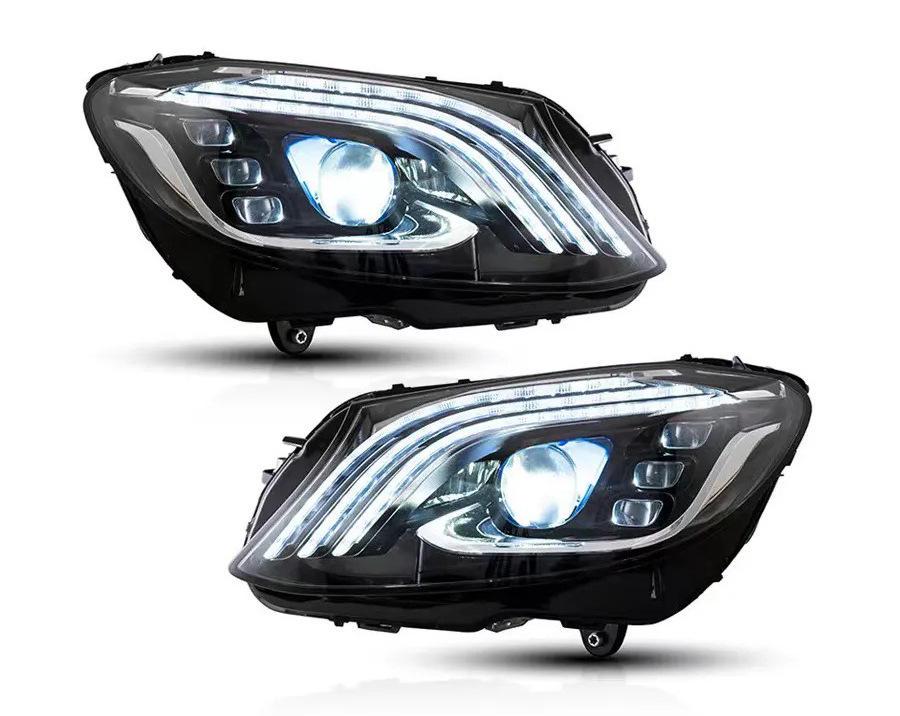 Фары передние GBT Maybach для Mercedes C-сlass W205 2014-2021 гг. поликарбонат 2 шт. Черный (150972)