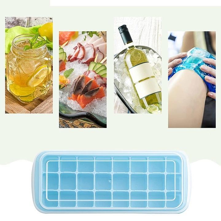 Форма для льоду силіконова з кришкою Кубики 24 комірки Блакитний (Е051484) - фото 7